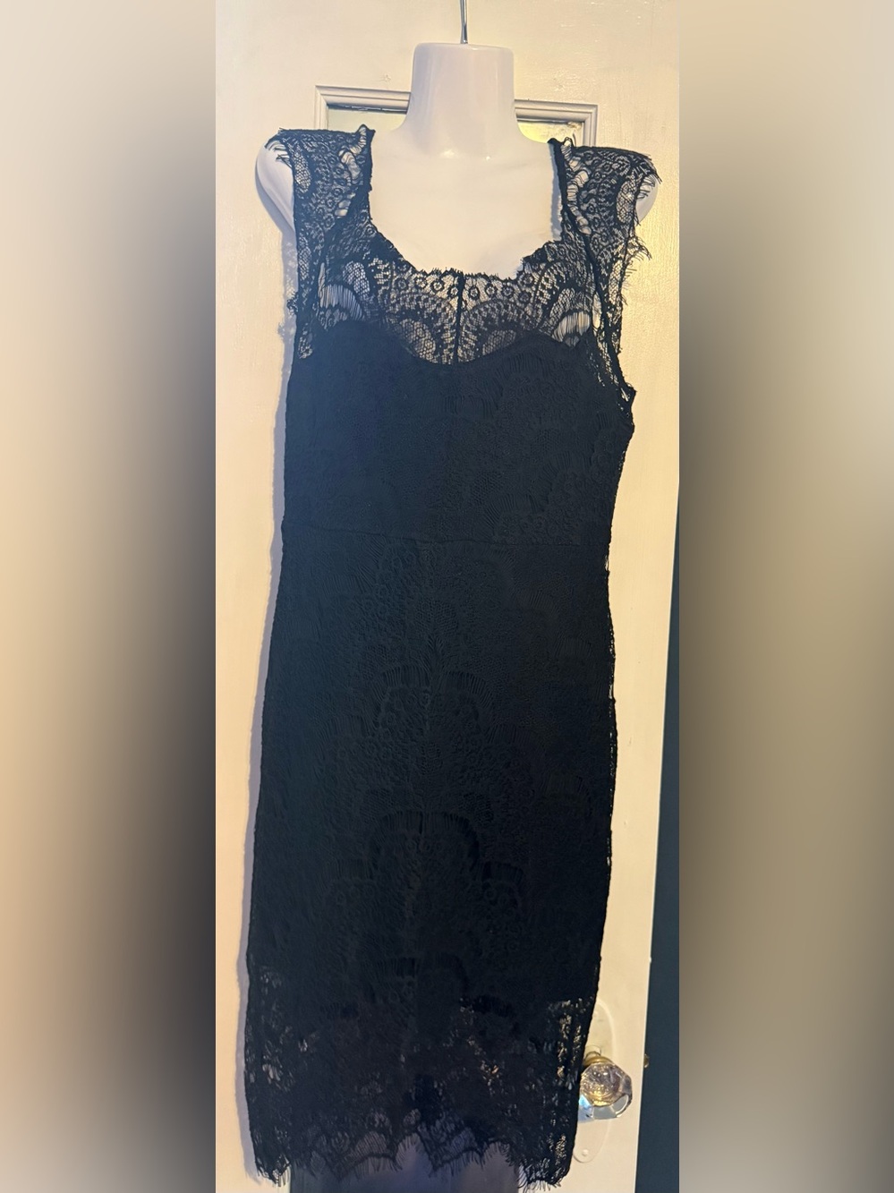NWT Free People Intimately Black Lace Sleeveless Midi Slip Dress Small